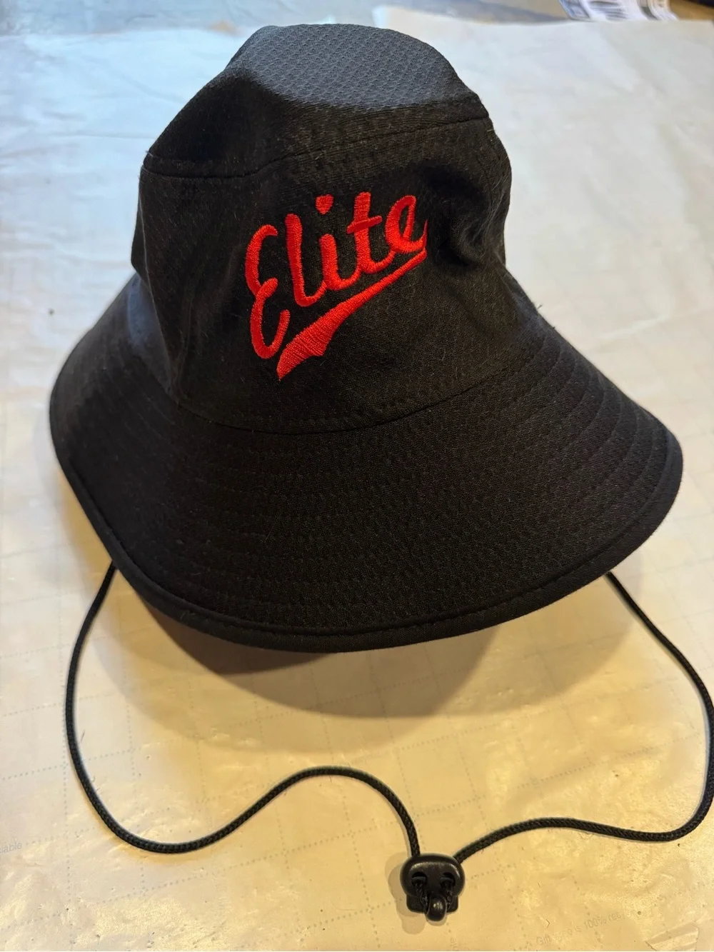 New Era Kids Black Bucket Hat with Red 